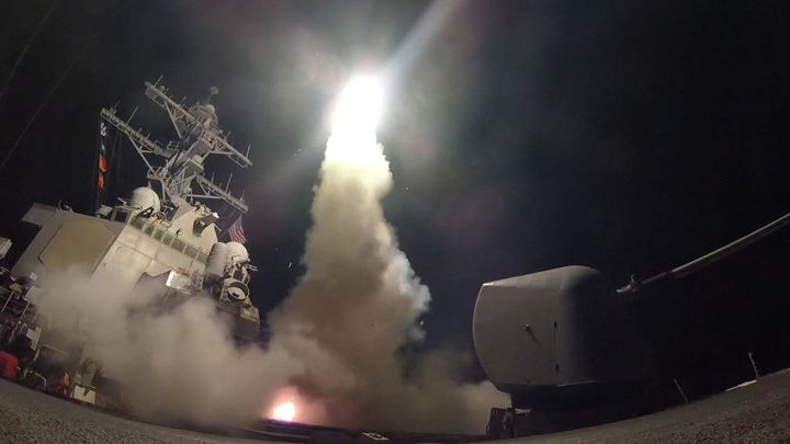 The Navy ships launched their strikes from the Mediterranean Sea