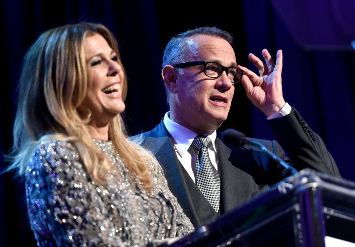 Tom Hanks with his wife Rita Wilson.