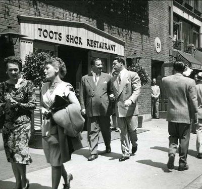 Toots Shor and Joe DiMaggio, Det. Grosso’s boyhood hero, outside famed restaurant