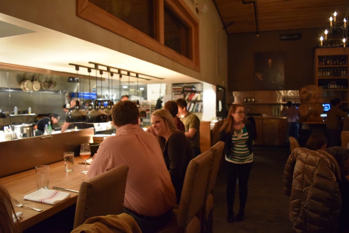<p>Chef’s counter at Edmund’s Oast</p>