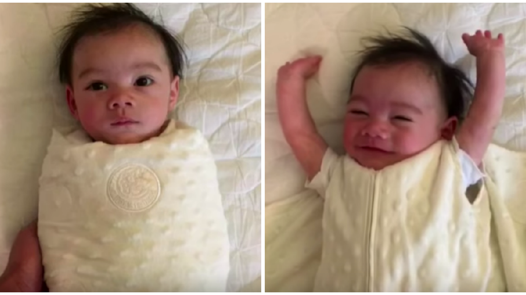 Swaddled Baby Absolutely Loves Being 'Unwrapped' As Part Of Morning