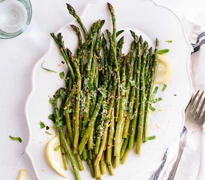 Get this Lemony Roasted Asparagus recipe from Cookie + Kate.