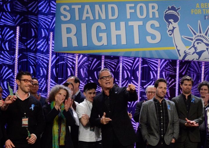 Tom Hanks telling people to stand for rights.
