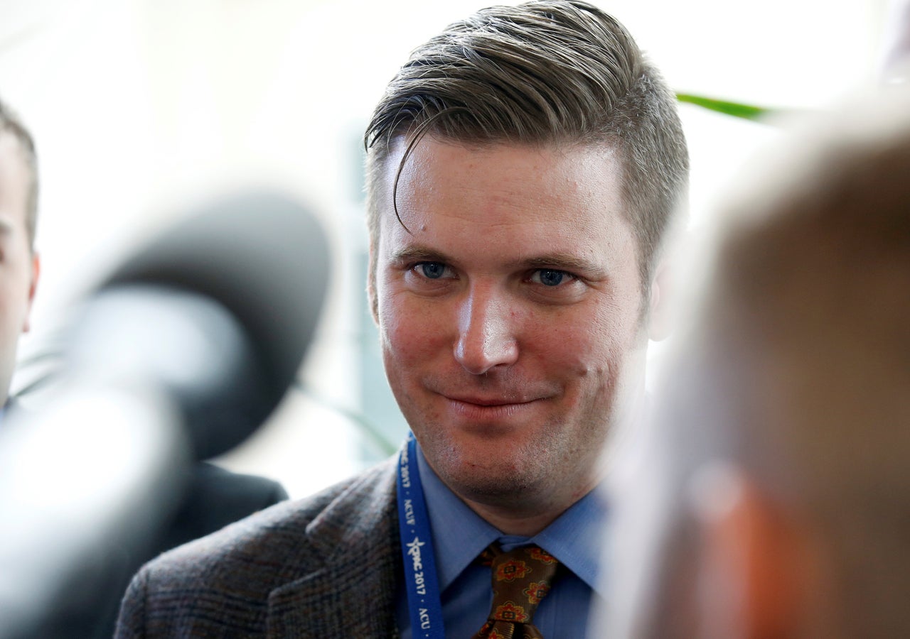 Richard Spencer, a leader of the so-called “alt-right” movement, speaks at the Conservative Political Action Conference on Feb. 23. "In the old days you could spot a skinhead a mile away ― now it’s harder in a virtual world," Picciolini says.