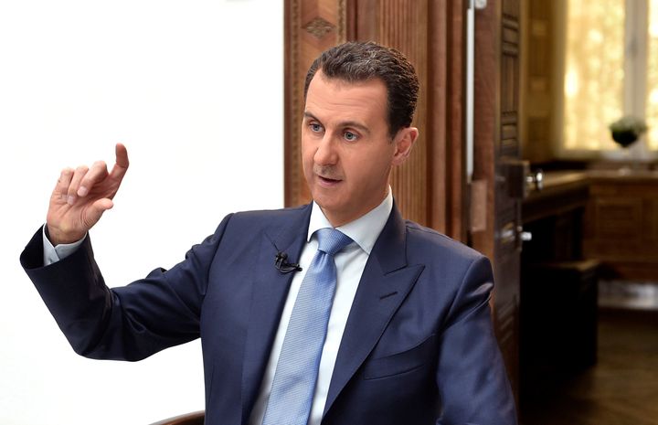 Assad during an interview with a Croatian newspaper. Damascus, Syria. April 6.