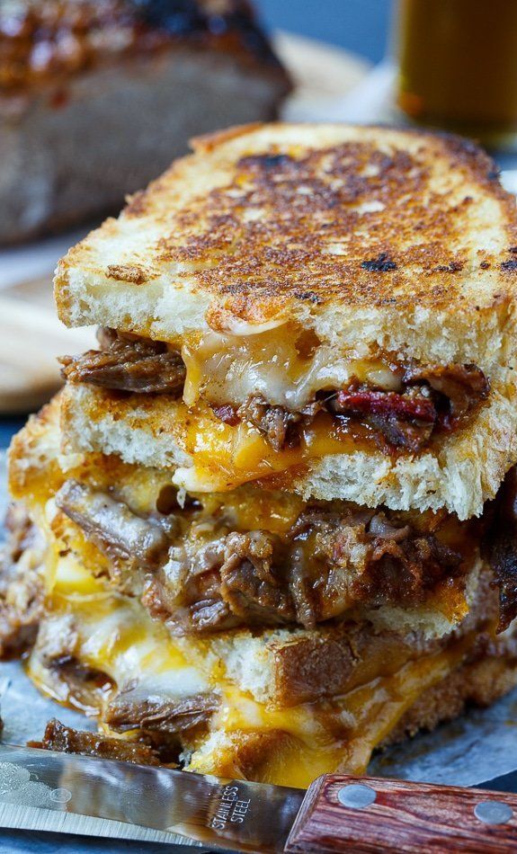 <strong>Get the <a href="https://spicysouthernkitchen.com/brisket-grilled-cheese/" target="_blank">Brisket Grilled Cheese rec