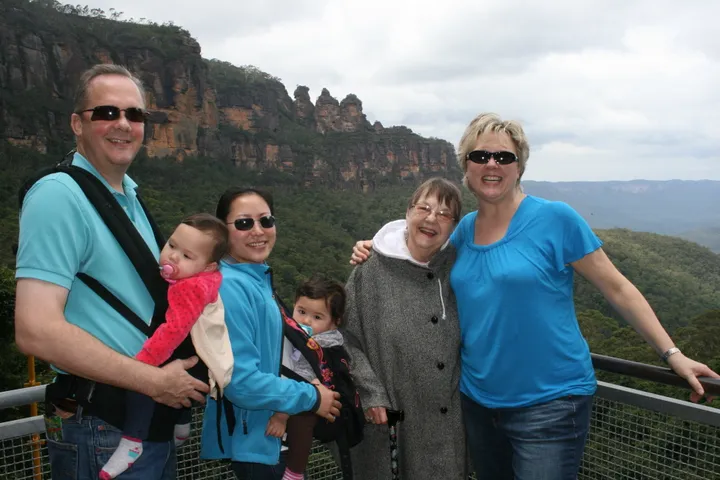 <p>The author and her extended family visiting the Blue Mountains in Sydney, Australia. An 80 year age difference doesn’t stop this clan from exploring the world (although we make different choices in activities).</p>” width=”720″ height=”480″></figure><p></p>
</div>
<div class=
