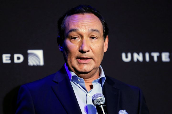 Chief Executive Officer of United Airlines Oscar Munoz blamed the 'disruptive and belligerent' passenger who was dragged off an overbooked flight.