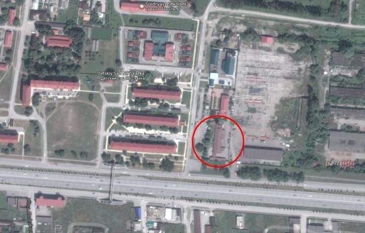 A satellite image of the alleged camp in Argun