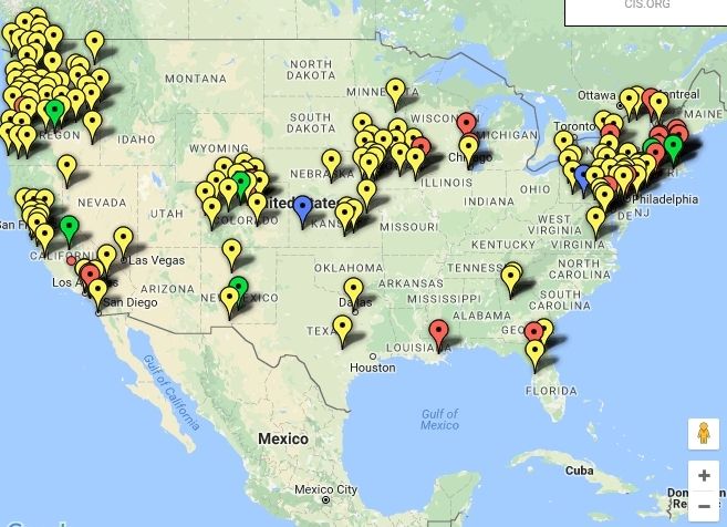 <p>http://cis.org/Sanctuary-Cities-Map</p>