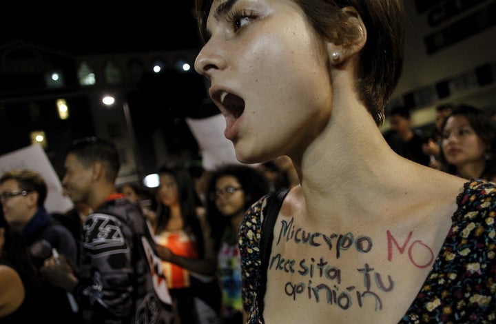 <p>‘My body does not need your opinion’. </p>