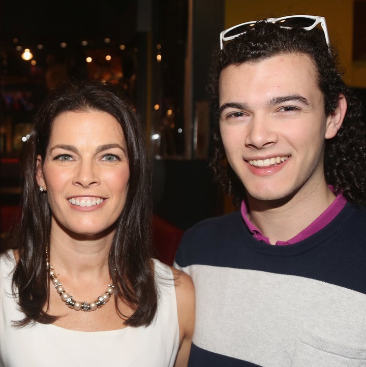 Nancy Kerrigan and son Matthew Solomon.