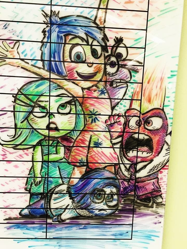 He's drawn fun characters from movies like "Inside Out," "Star Wars" and "Tangled."