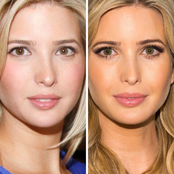 Ivanka Trump in 2007 (L) and Ivanka Trump in 2013. 