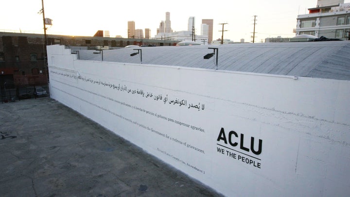 ACLU's billboard in downtown Los Angeles.