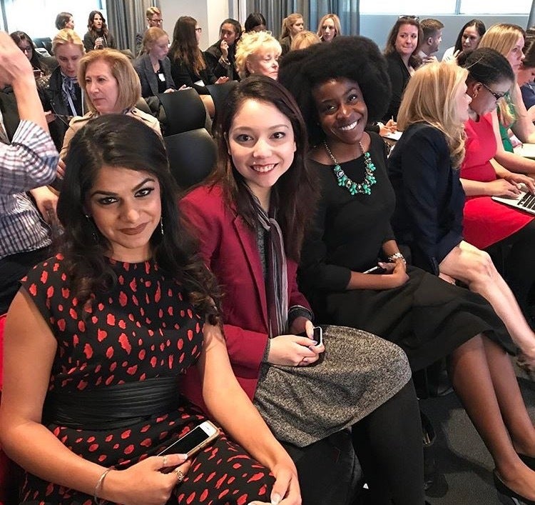 Waiting with two the other finalists to live pitch at the Project Entrepreneur, Class of 2017