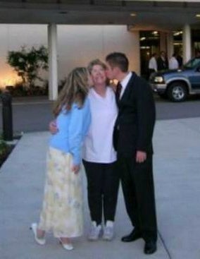 My brother, me, and my mother in May 2005, two years before she died. 