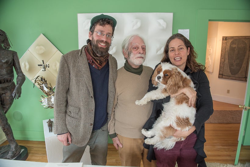 Albert Levis with his son, Max Levis, and daughter, Melissa in the Museum of Creative Process founded by Dr. Levis.