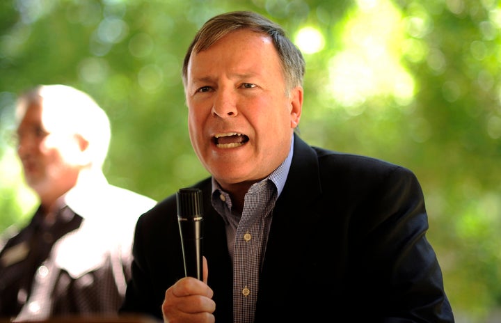 Rep. Doug Lamborn (R) speaks at the El Paso County GOP Women's picnic in Colorado Springs in this undated file photo.