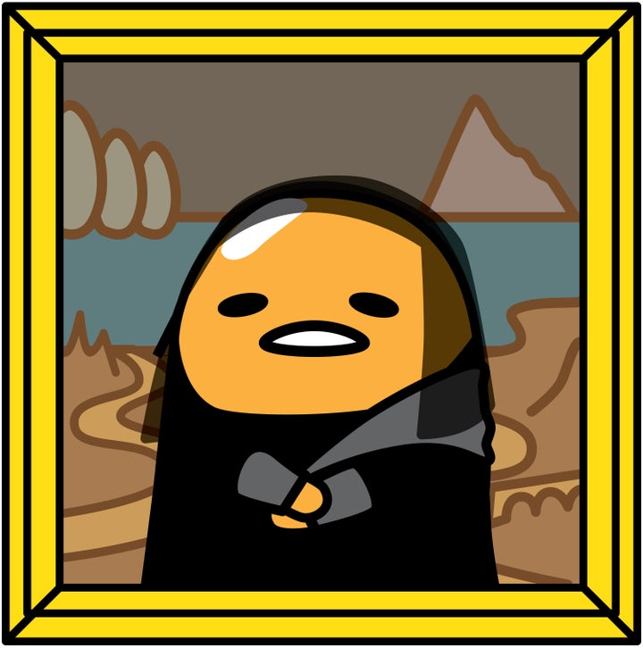 Gudetama's take on da Vinci's "Mona Lisa."