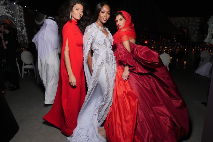 Afef Jnifen (left), Naomi Campbell (center) and Deena Aljuhani Abdulaziz (right) pictured at the Museum of Islamic Art 