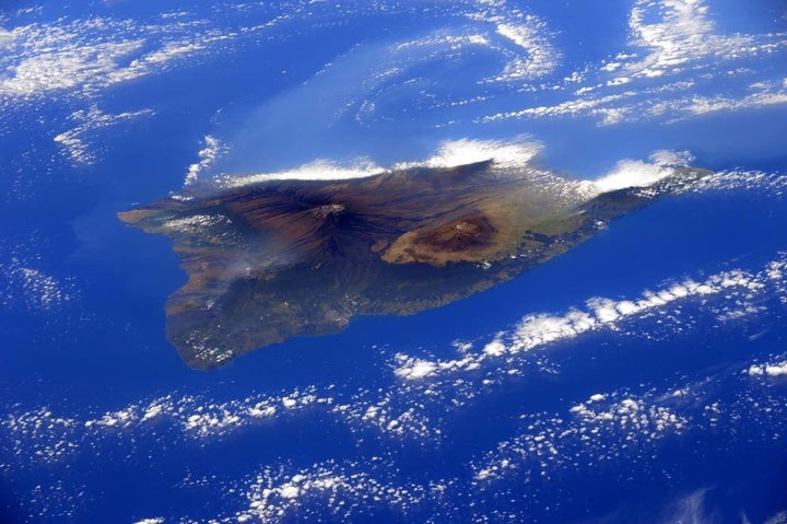 Hawaii's Big Island, as seen from the International Space Station in 2015.