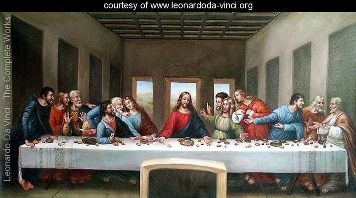 Jesus and his disciples, The Last Supper painted by Leonardo Da Vinci (1498)