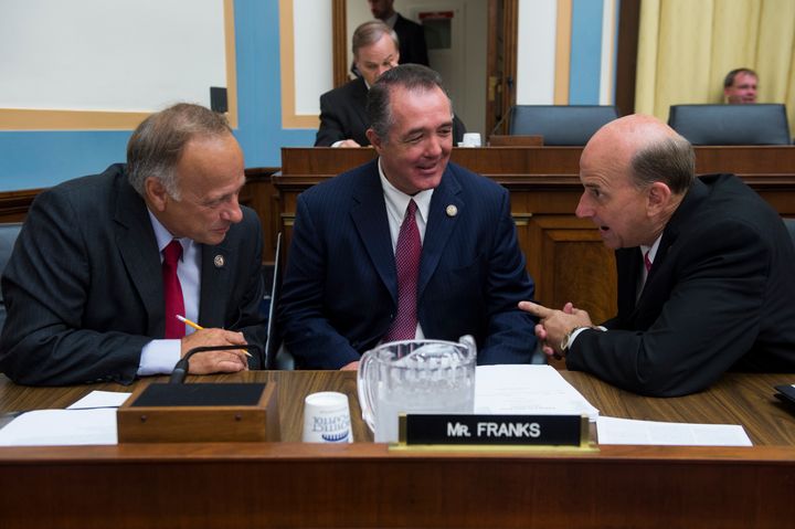 Reps. Steve King, Trent Franks and Louie Gohmert (left to right) are known for their baldly anti-Muslim comments.