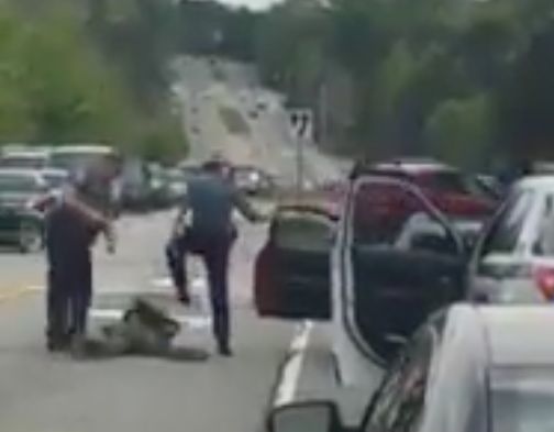 Bystander video taken Wednesday in Georgia shows a police officer appearing to stomp on a handcuffed suspect's head. The officer was fired Thursday.