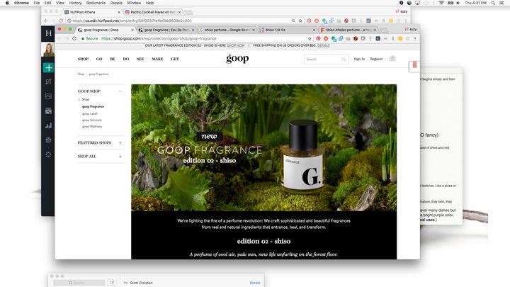 Shiso perfume on the Goop website