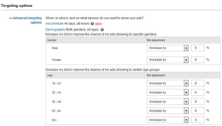 <p>Bing Ads demographic information collection</p>