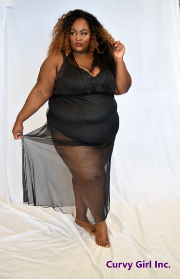 Saucye West modeling our “Lorena” one size piece. Sauce is a very proud size 28 and she is 5’11” tall. Saucye is also the creator of the hashtag #FatAndFree