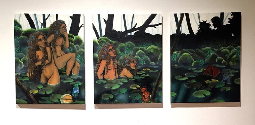Loren Holland<em> “The Bathers”</em>, Oil on Canvas Triptych. 2016