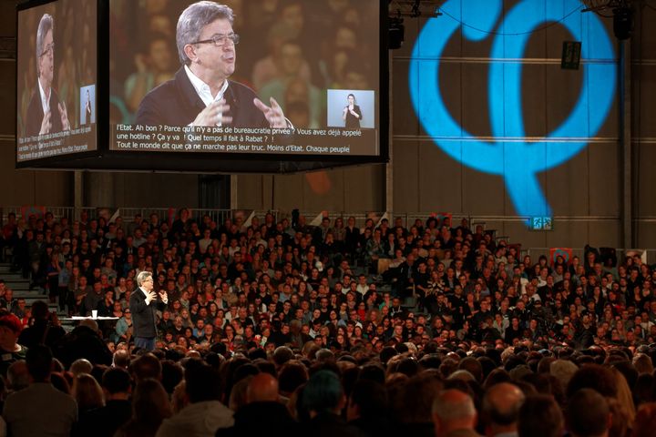 Mélenchon's rally in Lille on April 12 drew around 25,000 spectators.