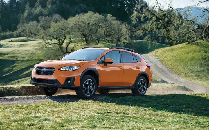 A tangerine 2018 Subaru Crosstrek crossover in its natural habitat. photo: Subaru 