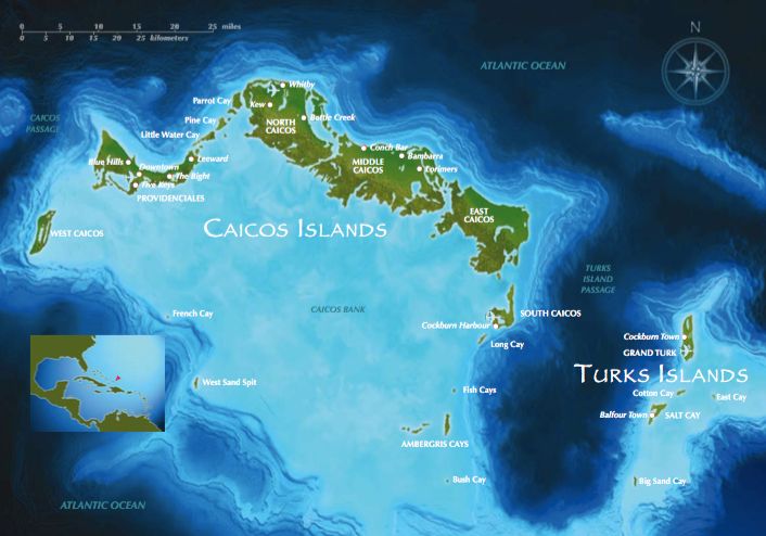 Map of Turks and Caicos