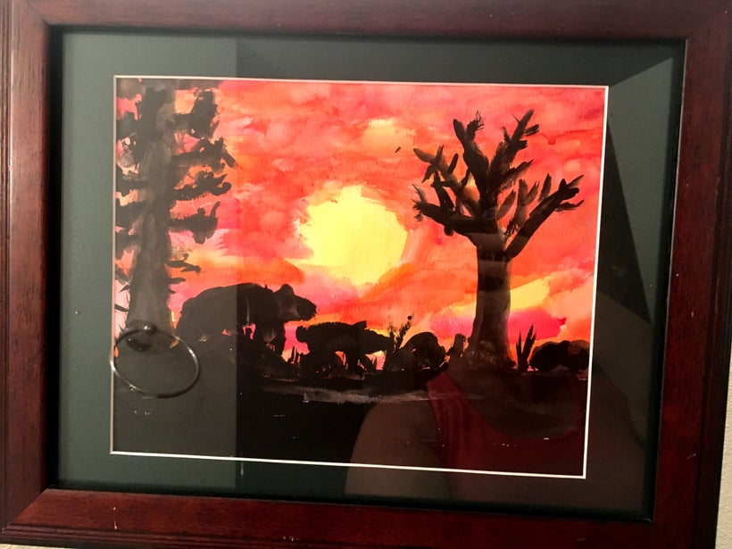 Mongoose at Sunset, Number 5, by Alden Glass, aged 5 (from the private collection of Marci and Justin Glass, used with permis