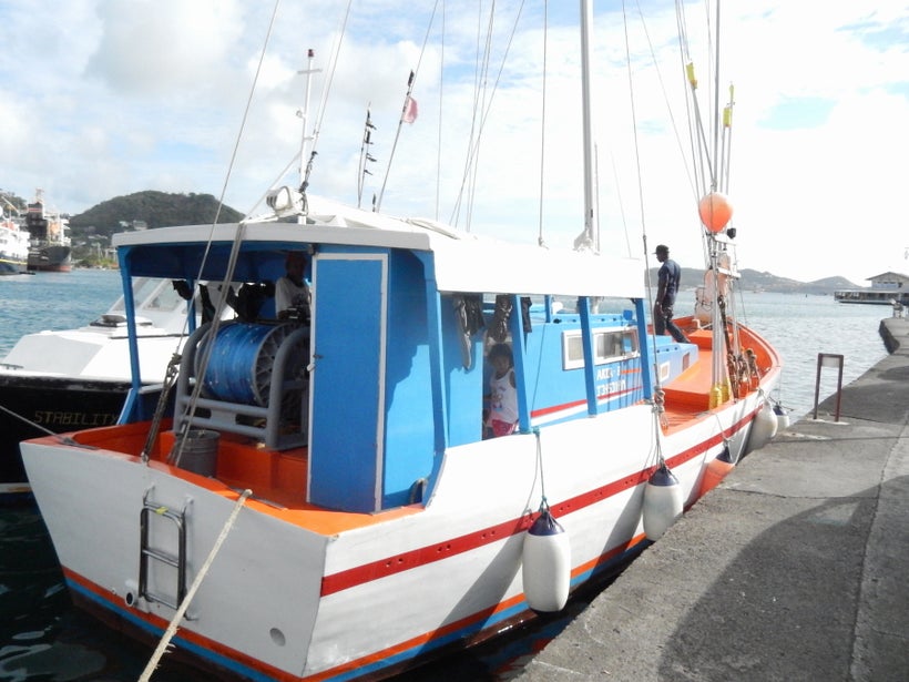 <em>Boat along the Malecon, Carenage, Greneda</em>