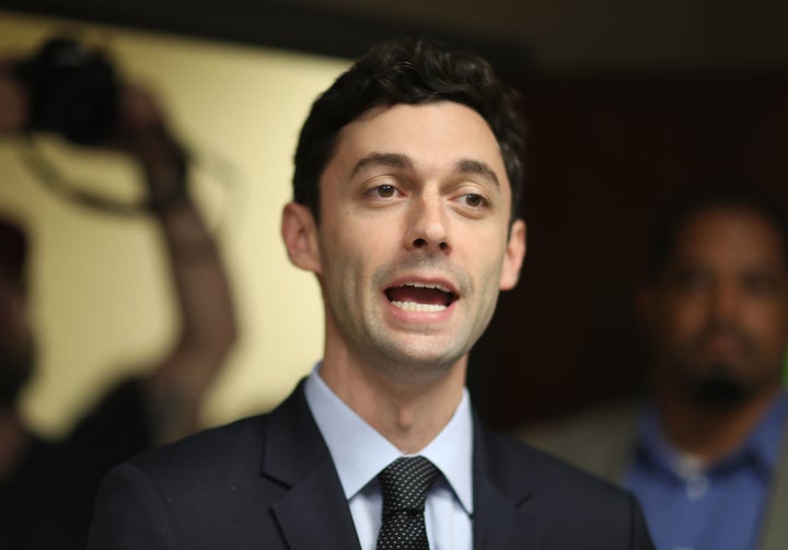 Democratic candidate Jon Ossoff speaks to supporters at a campaign office on April 15, 2017. Ossoff is running for Georgia's 6th congressional district in a special election.