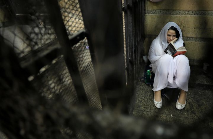 Aya Hijazi in a holding cell in Cairo, Egypt. 