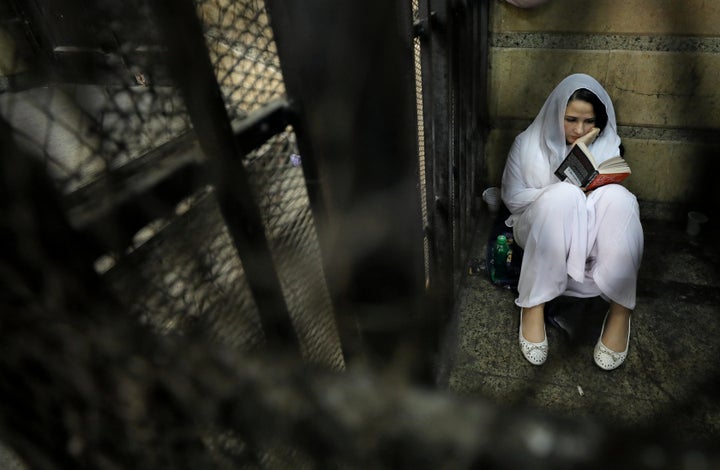 Aya Hijazi in a holding cell in Cairo, Egypt.