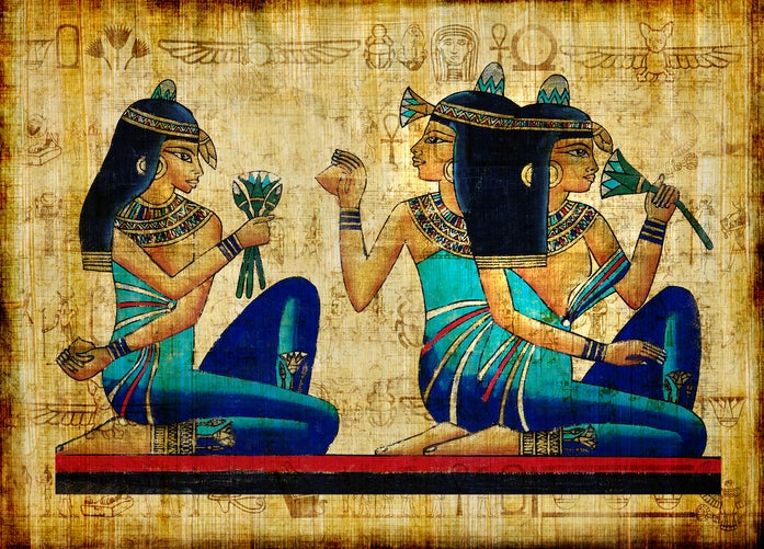 <p>Lotus appears a lot in the decorations of Ancient Egyptians, they believed it gave them strength and power .</p>