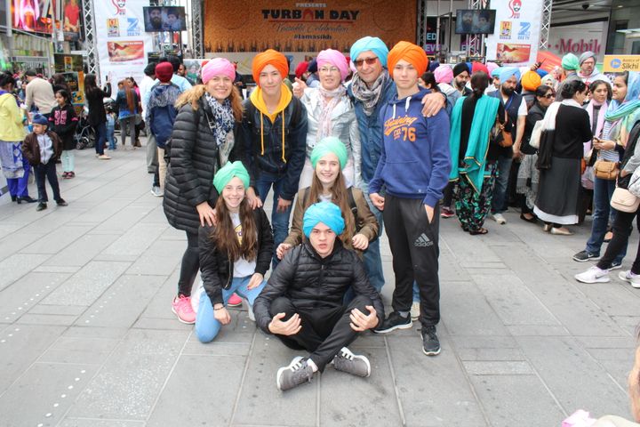 Volunteers tied turbans and educated participants about the Sikh faith.
