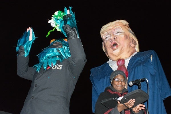 Amanda Jackson of Americans for Financial Reform, speaking at a February 2017 protest against Republican proposals to deregul