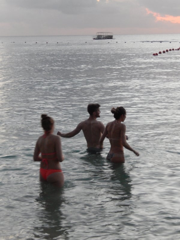 Swimming at sunset is reminiscent of Pierre-August Renoir’s (1818-1941) paintings of bathers.