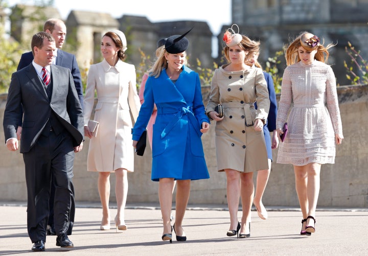 Peter and Autumn Phillips and Princesses Beatrice and Eugenie