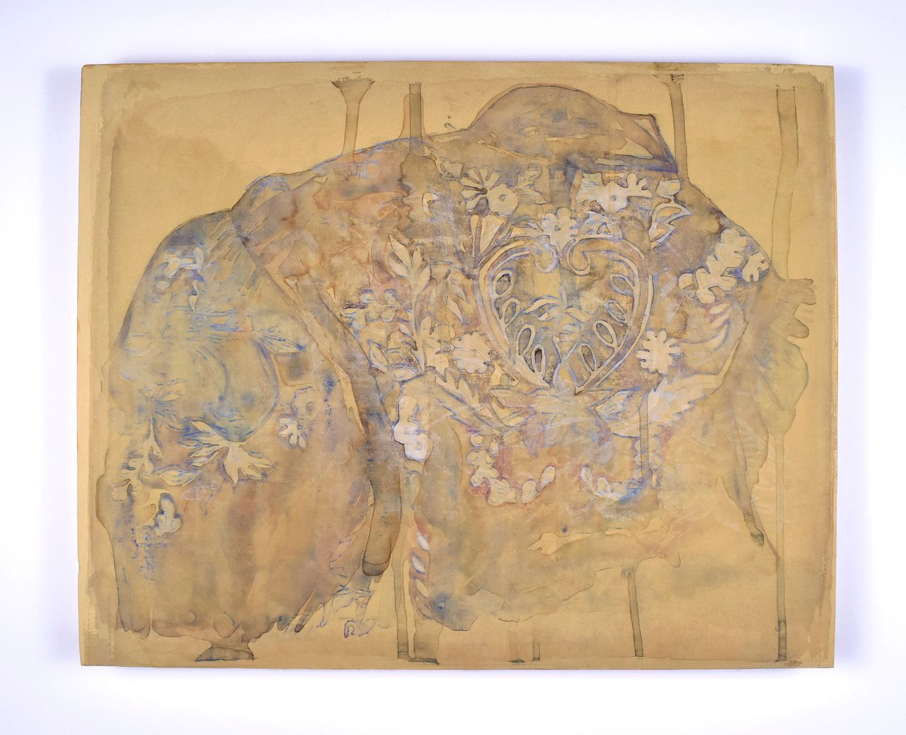 Rea Lynn de Guzman, "Ghost," 2015, monoprint on paper mounted on panel.