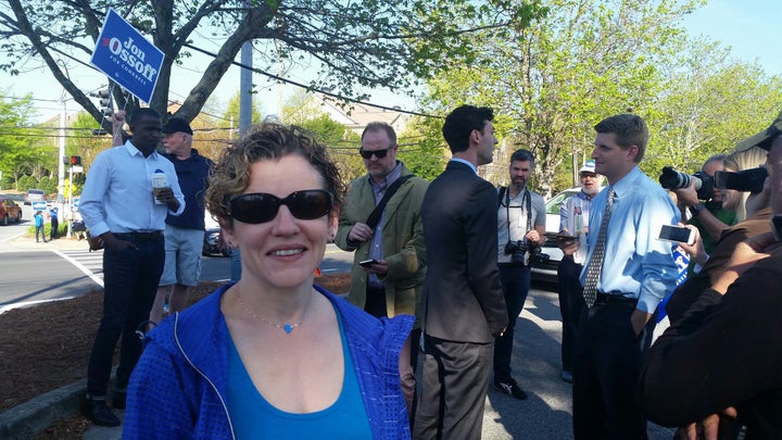 Dr. Larissa Pearlman with Ossoff at a campaign event.