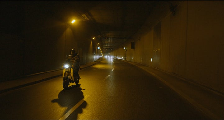 Pyotr heads through the streets of Moscow on the way to his date. 