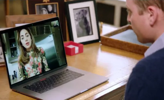 Lady Gaga talks to Prince William via Facetime